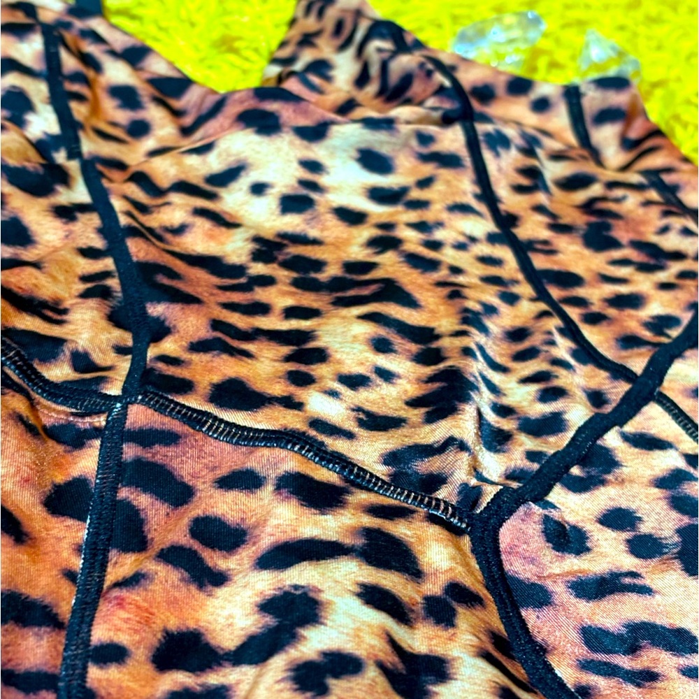 Leopard unitard shorts